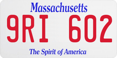 MA license plate 9RI602