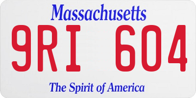 MA license plate 9RI604