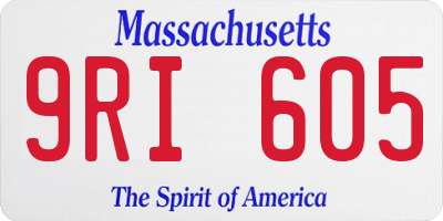 MA license plate 9RI605