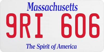 MA license plate 9RI606