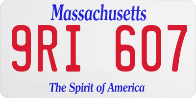 MA license plate 9RI607
