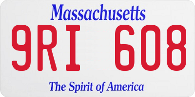 MA license plate 9RI608