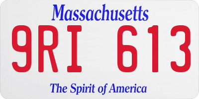 MA license plate 9RI613
