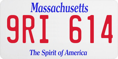 MA license plate 9RI614