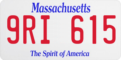 MA license plate 9RI615