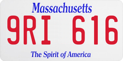 MA license plate 9RI616
