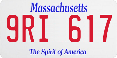 MA license plate 9RI617