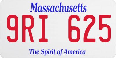 MA license plate 9RI625