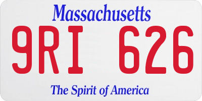MA license plate 9RI626
