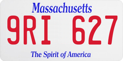 MA license plate 9RI627