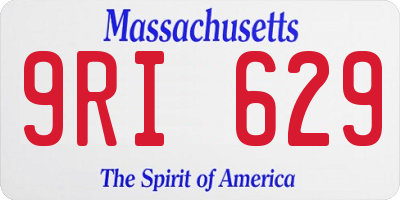 MA license plate 9RI629