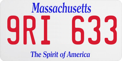 MA license plate 9RI633