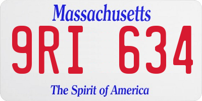 MA license plate 9RI634