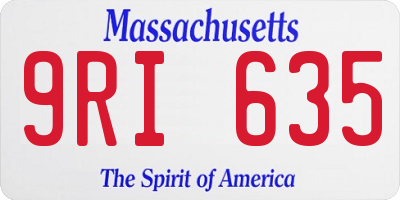 MA license plate 9RI635