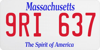 MA license plate 9RI637