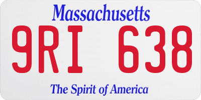 MA license plate 9RI638