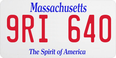 MA license plate 9RI640