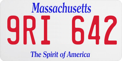 MA license plate 9RI642