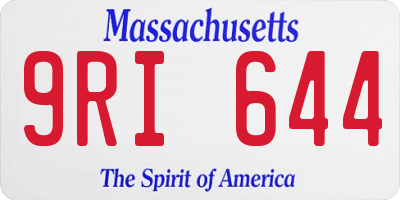 MA license plate 9RI644
