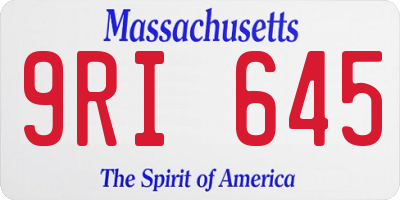 MA license plate 9RI645