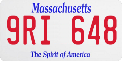 MA license plate 9RI648