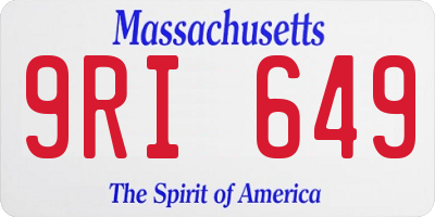MA license plate 9RI649