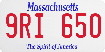 MA license plate 9RI650