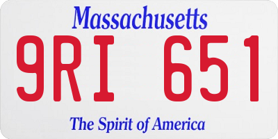 MA license plate 9RI651