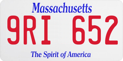 MA license plate 9RI652