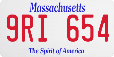 MA license plate 9RI654
