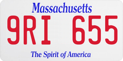MA license plate 9RI655