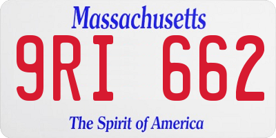 MA license plate 9RI662