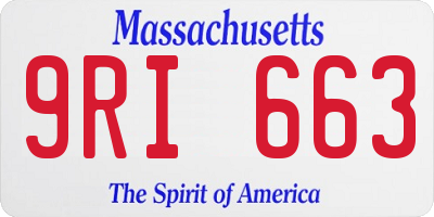 MA license plate 9RI663