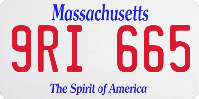 MA license plate 9RI665