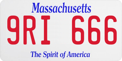 MA license plate 9RI666