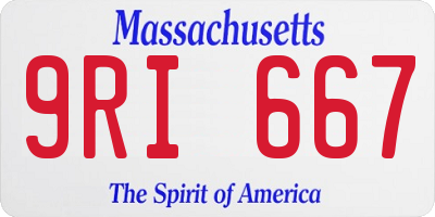 MA license plate 9RI667