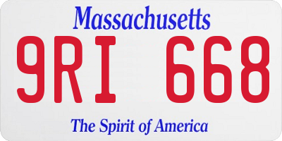 MA license plate 9RI668