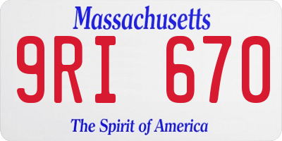 MA license plate 9RI670