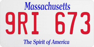 MA license plate 9RI673