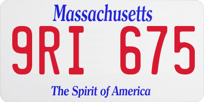 MA license plate 9RI675