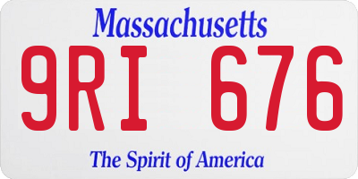 MA license plate 9RI676