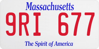 MA license plate 9RI677