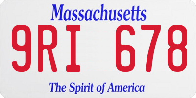 MA license plate 9RI678