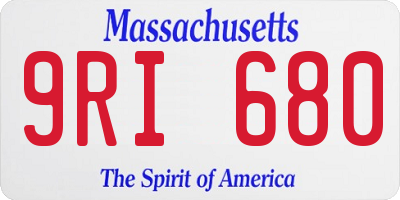 MA license plate 9RI680