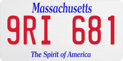 MA license plate 9RI681