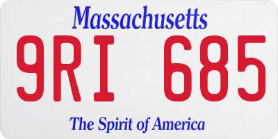 MA license plate 9RI685