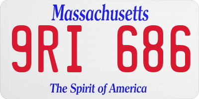 MA license plate 9RI686
