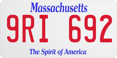 MA license plate 9RI692