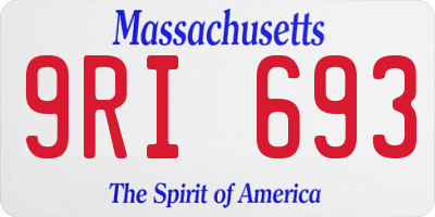 MA license plate 9RI693