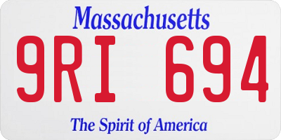 MA license plate 9RI694